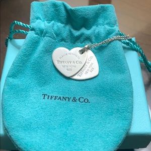 Tiffany and Company double heart Silver necklace